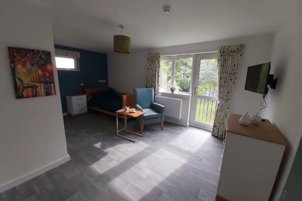 Bedroom at Swarthmore Care Home.